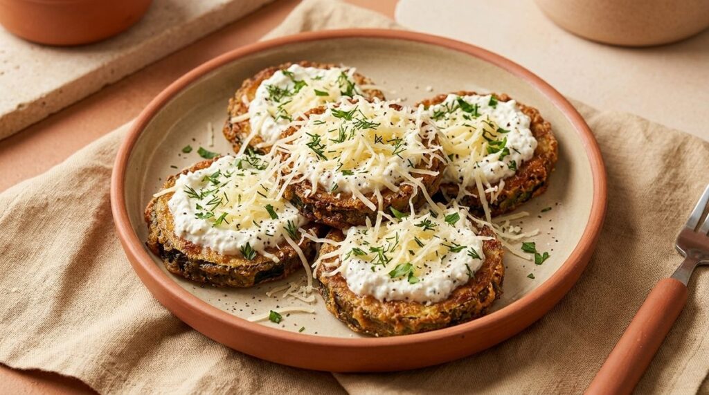 Кабачки на сковороде быстро и вкусно: жареные кружочки в ржаной муке с творожным соусом и тёртым сыром