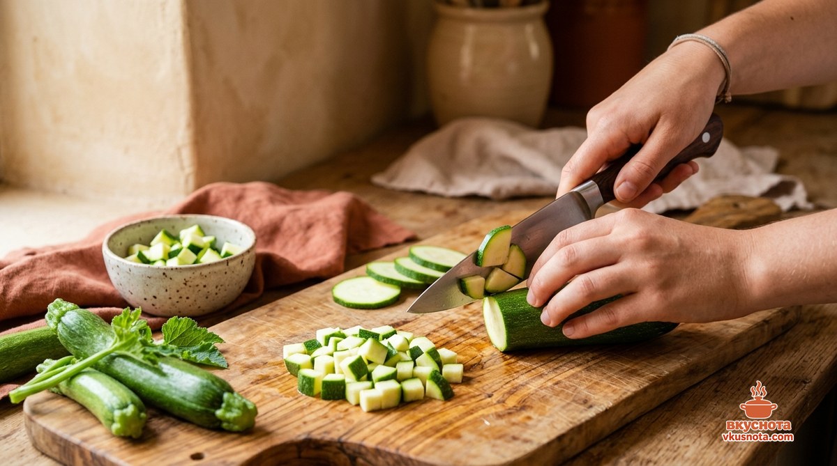 Как заморозить кабачки на зиму: кабачки нарезают кубиками и кружками