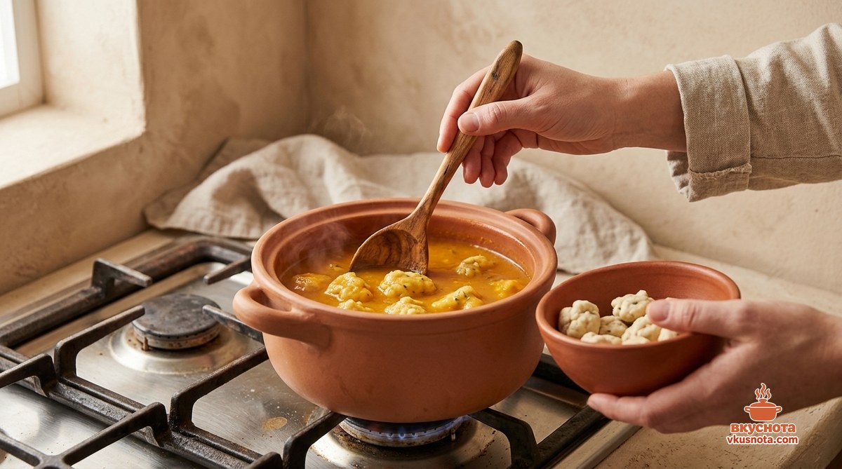 Фарш с чесноком, солью и специями вымешивается в миске
